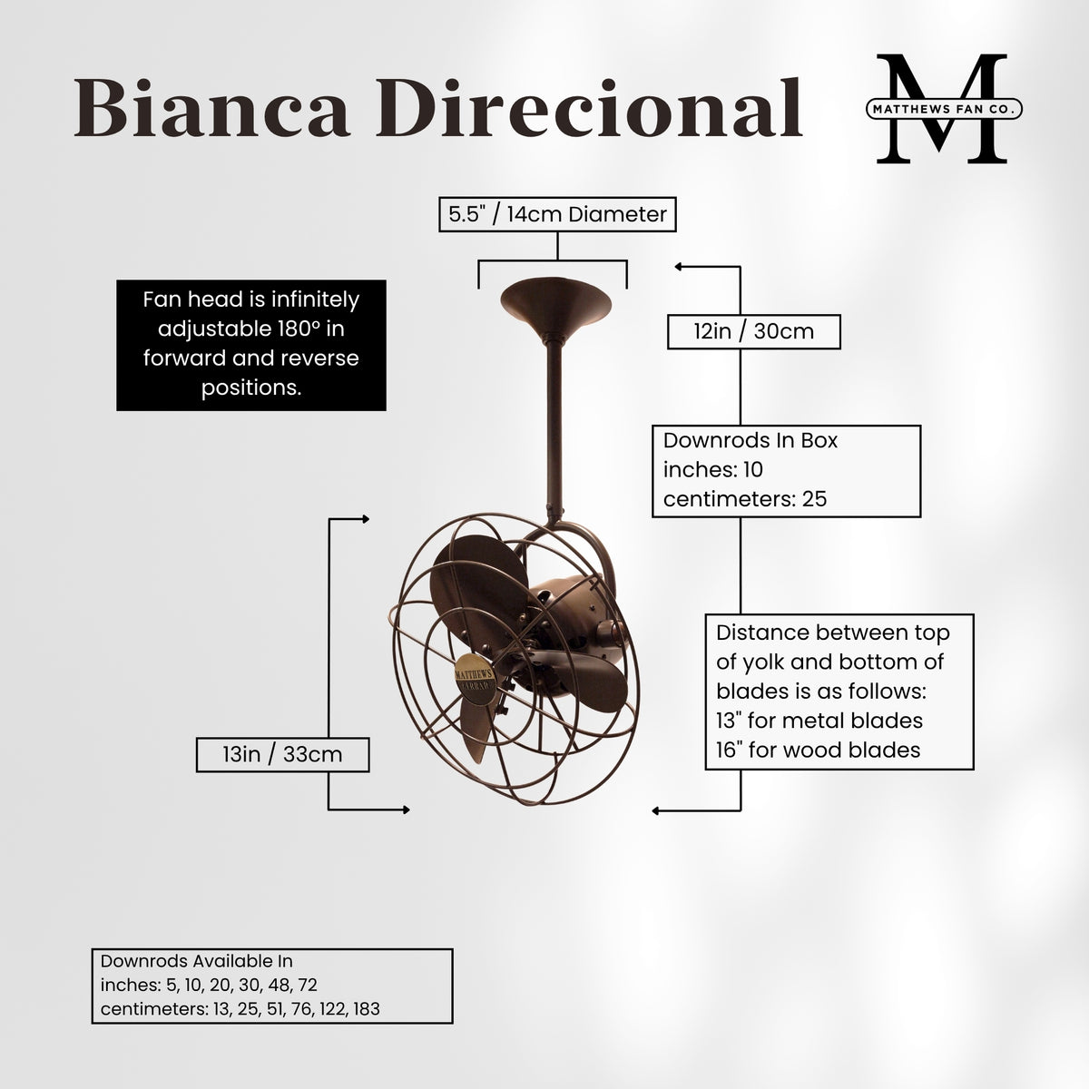Bianca Direcional Directional Ceiling Fan