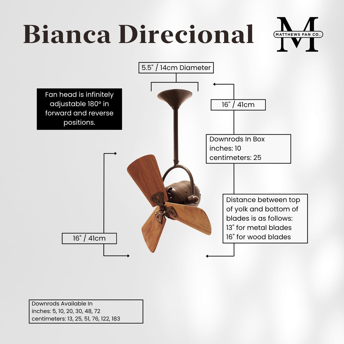 Bianca Direcional Directional Ceiling Fan