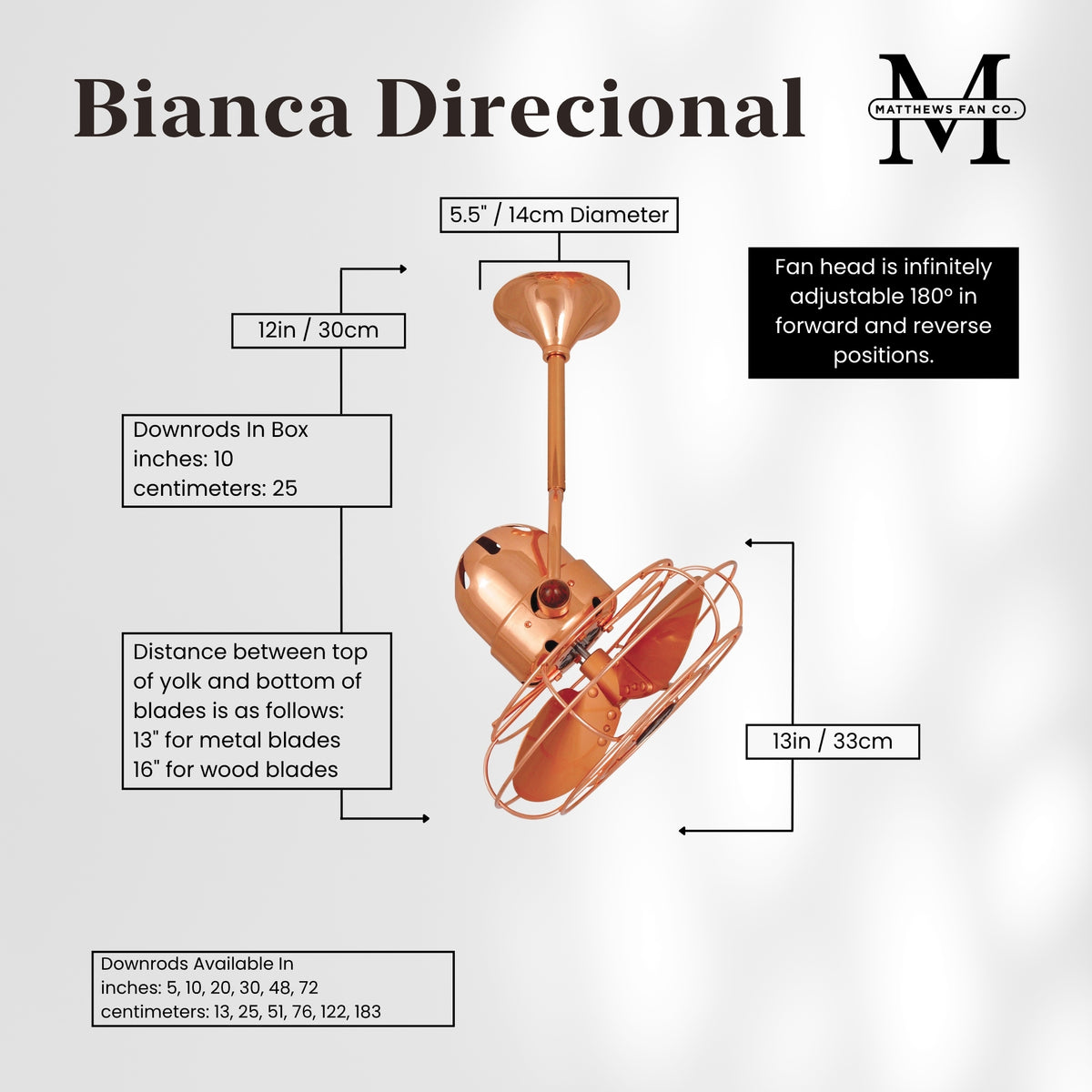 Bianca Direcional Directional Ceiling Fan