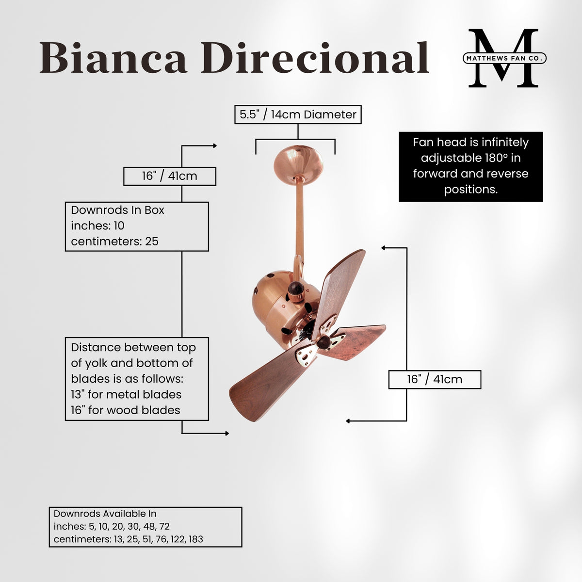Bianca Direcional Directional Ceiling Fan
