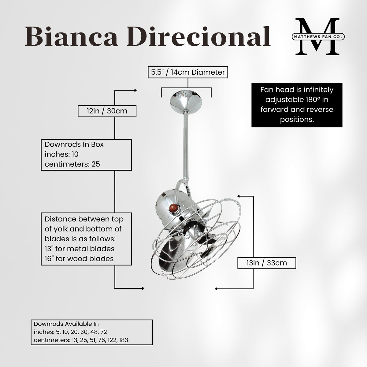 Bianca Direcional Directional Ceiling Fan