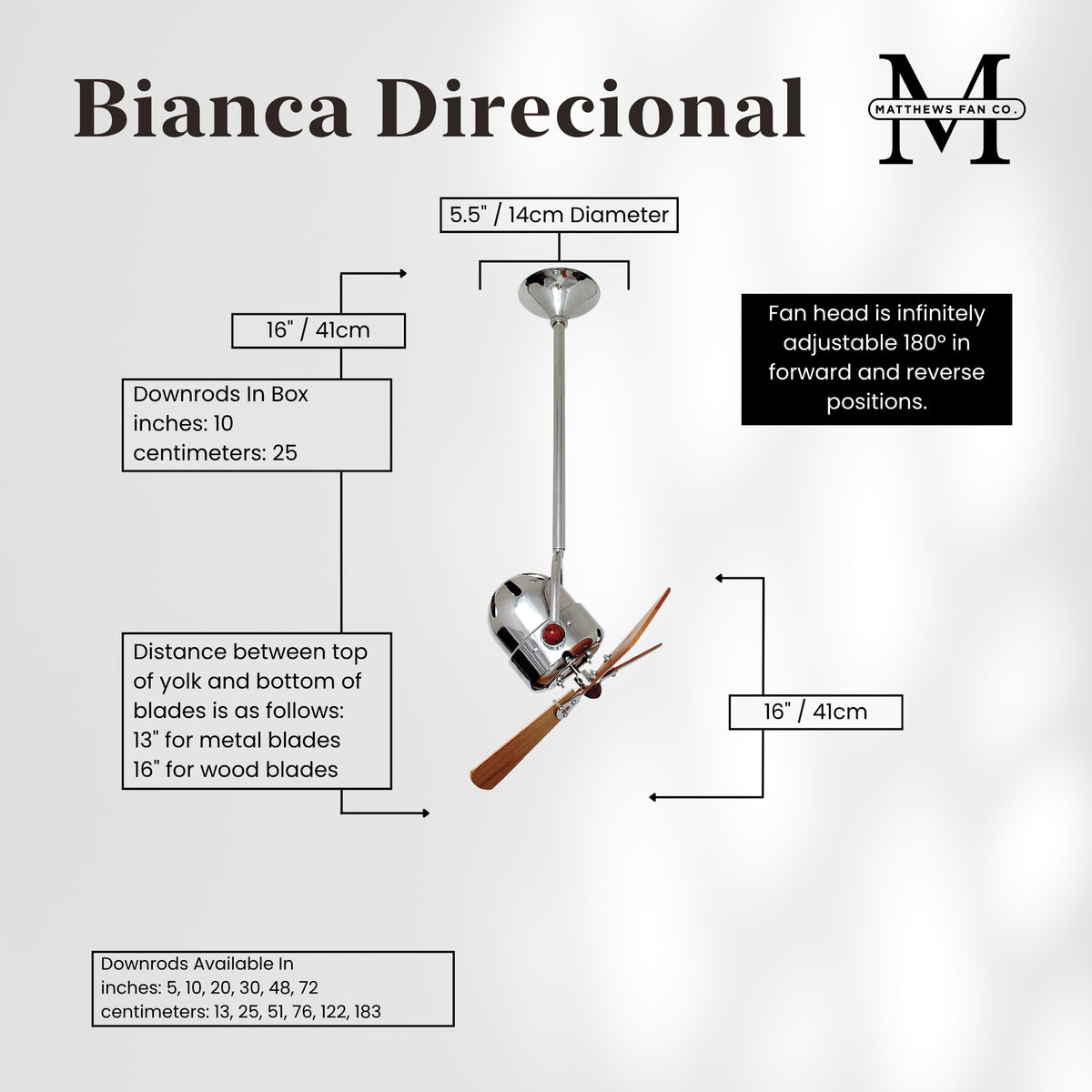 Bianca Direcional Directional Ceiling Fan