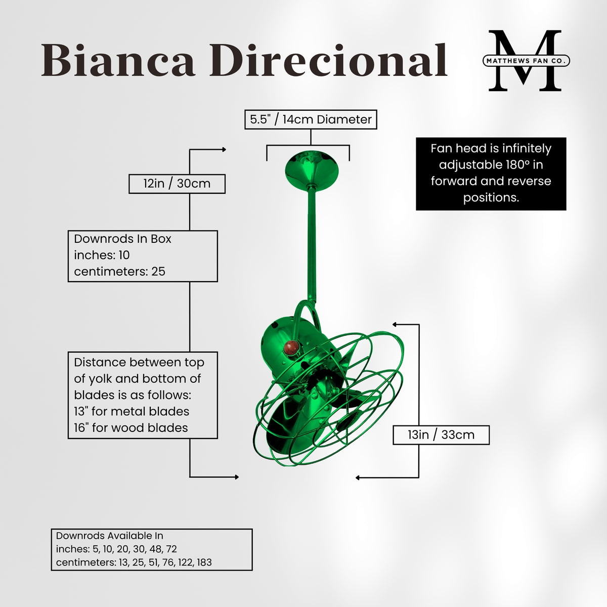 Bianca Direcional Directional Ceiling Fan