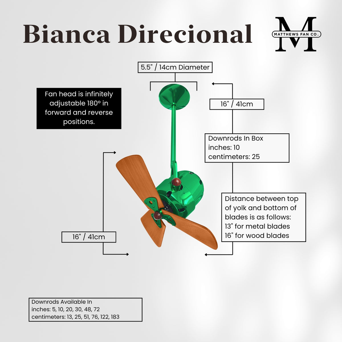 Bianca Direcional Directional Ceiling Fan