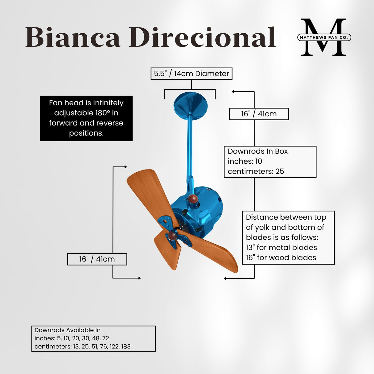 Bianca Direcional Directional Ceiling Fan