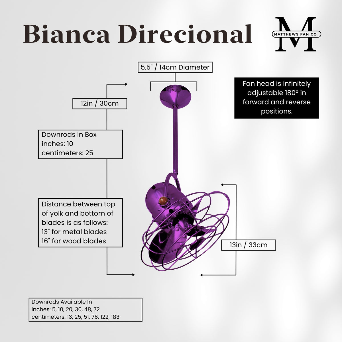 Bianca Direcional Directional Ceiling Fan