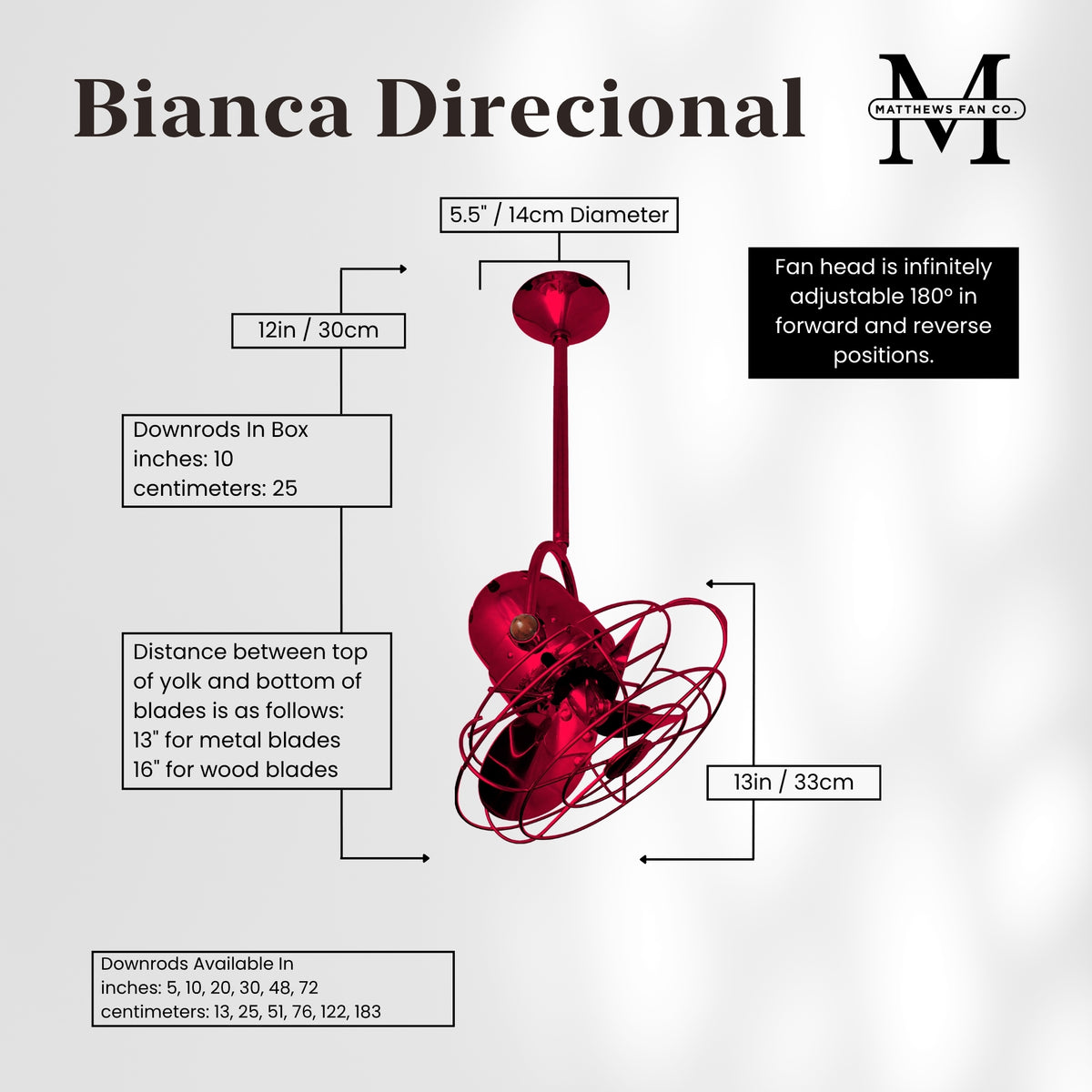 Bianca Direcional Directional Ceiling Fan