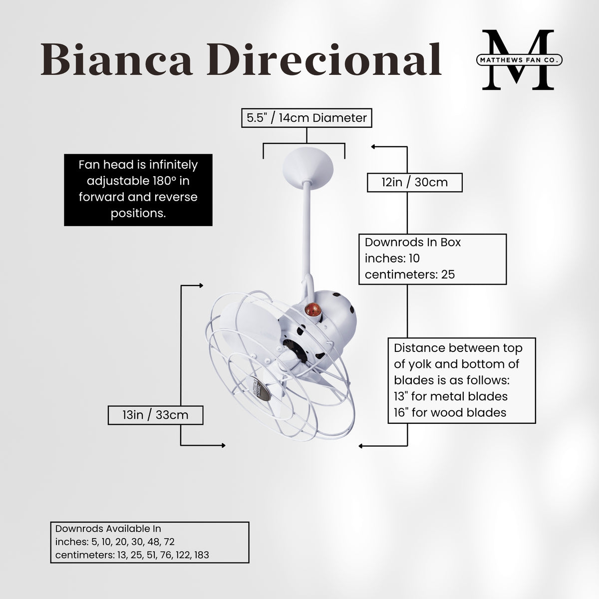 Bianca Direcional Directional Ceiling Fan