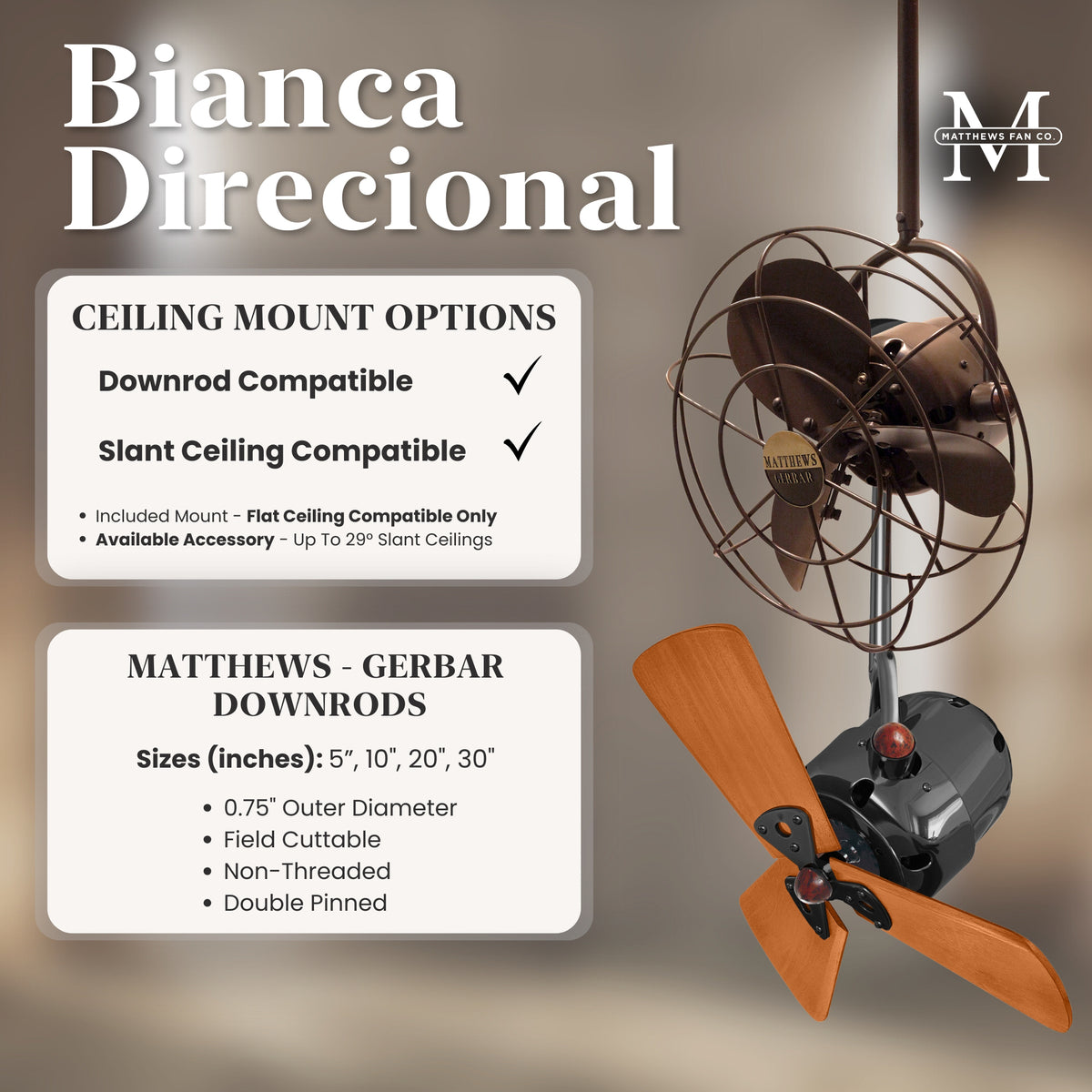 Bianca Direcional Directional Ceiling Fan