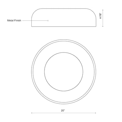 Beacon 20-in Steel Flush Mount