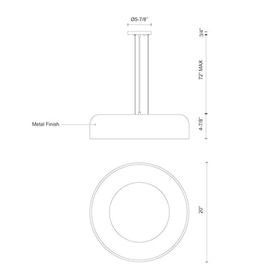 Beacon 20-in Steel Pendant