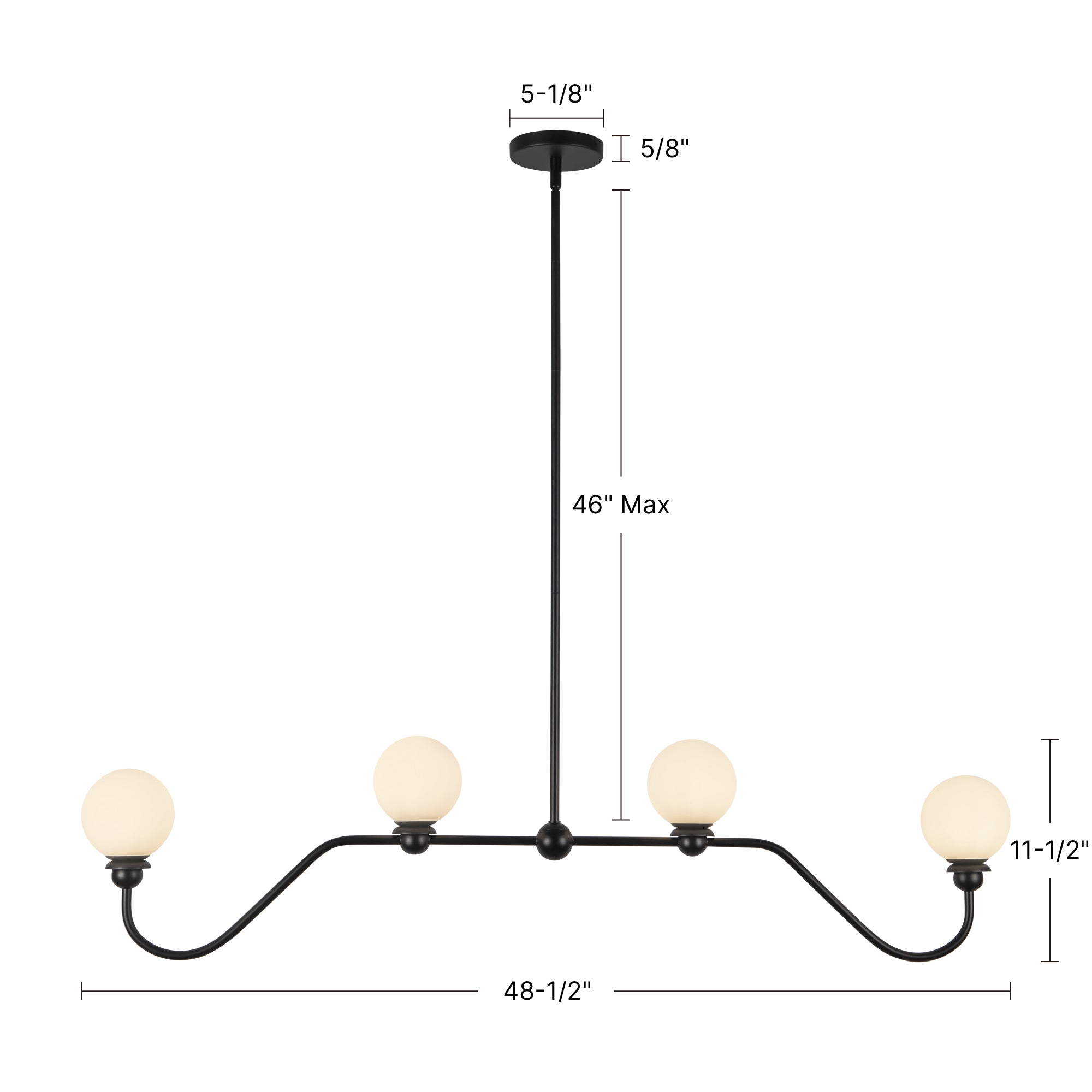 Beckett 49-in Steel Linear Pendant