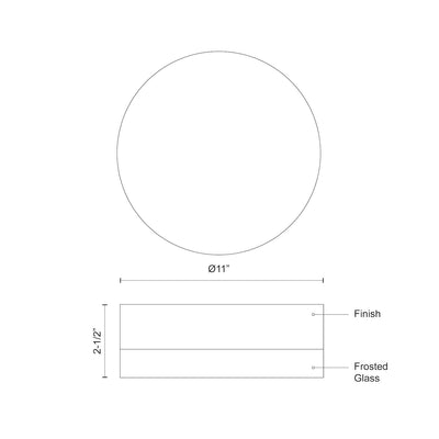 Bedford 11-in Steel Flush Mount