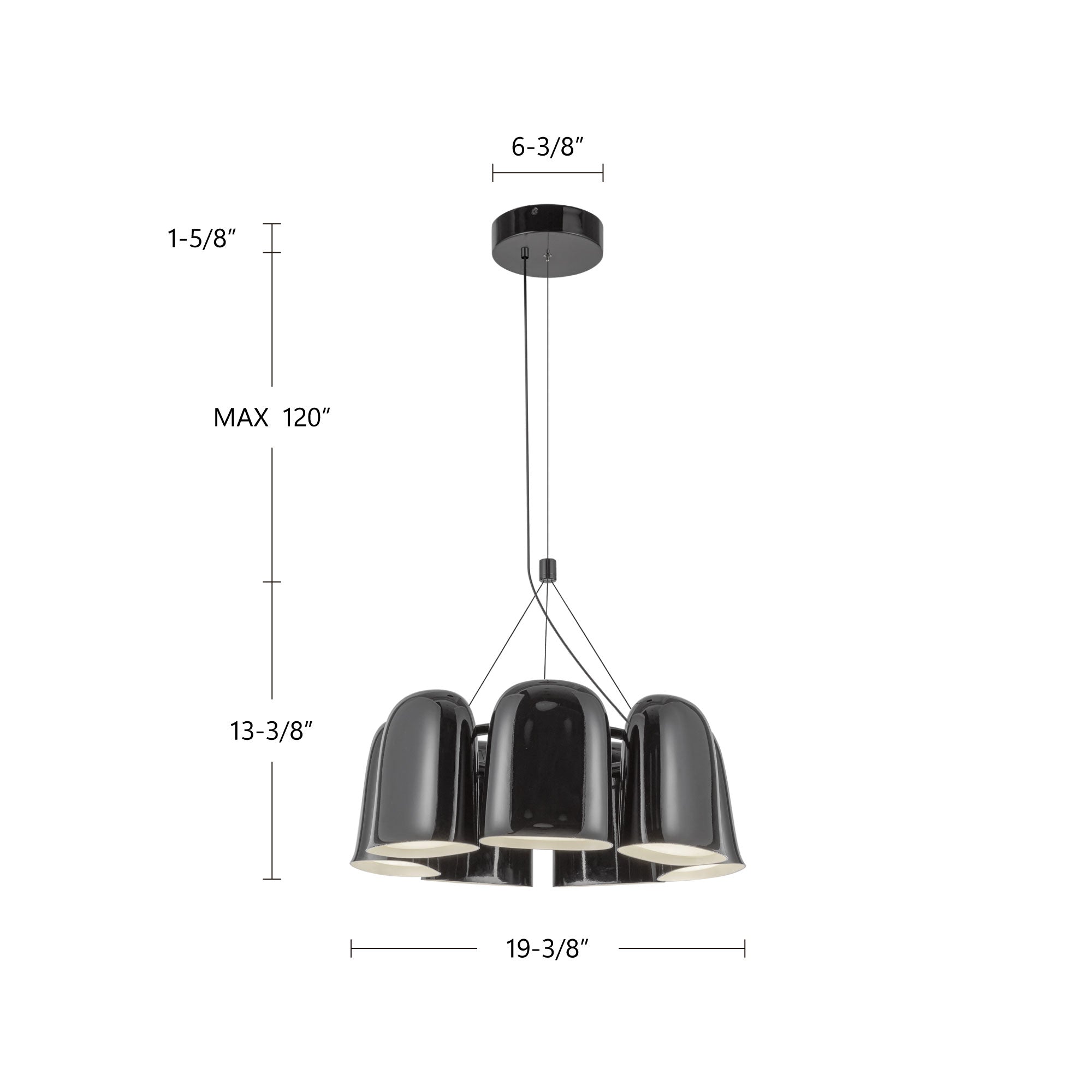 Bell 20-in Steel Chandelier