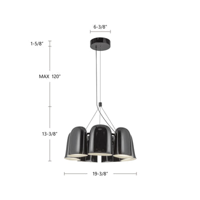 Bell 20-in Steel Chandelier