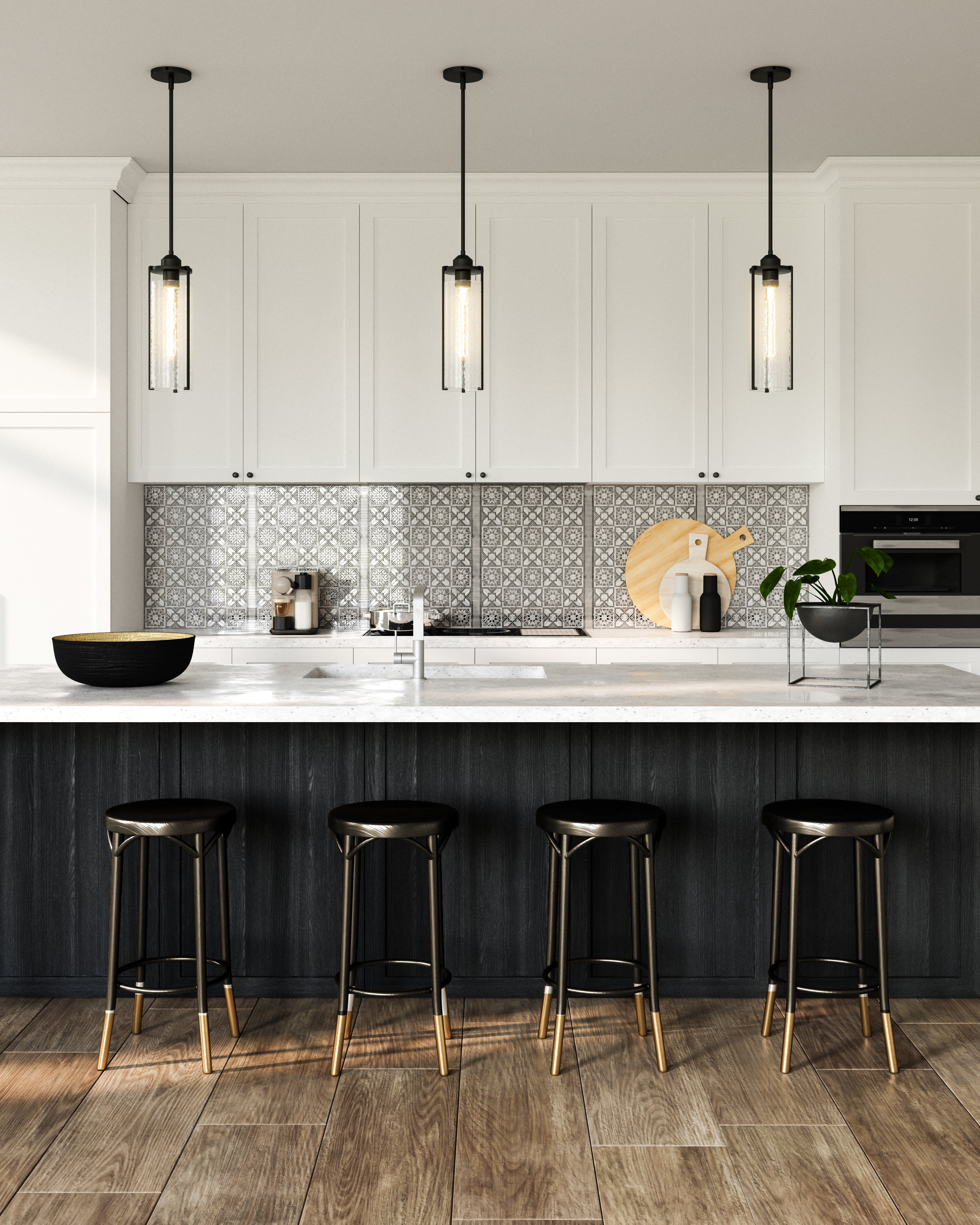 Belmont 5-in Steel Pendant