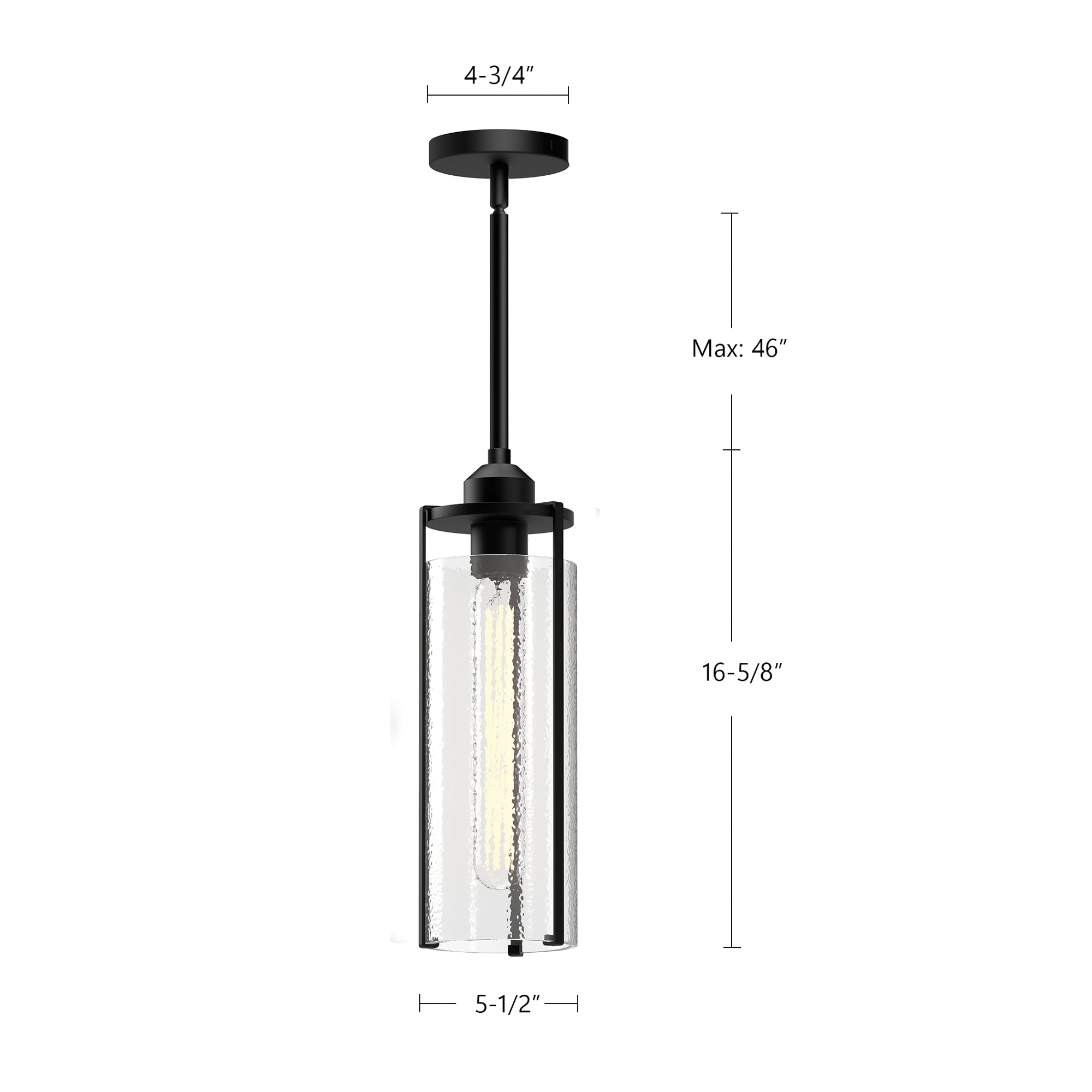 Belmont 5-in Steel Pendant