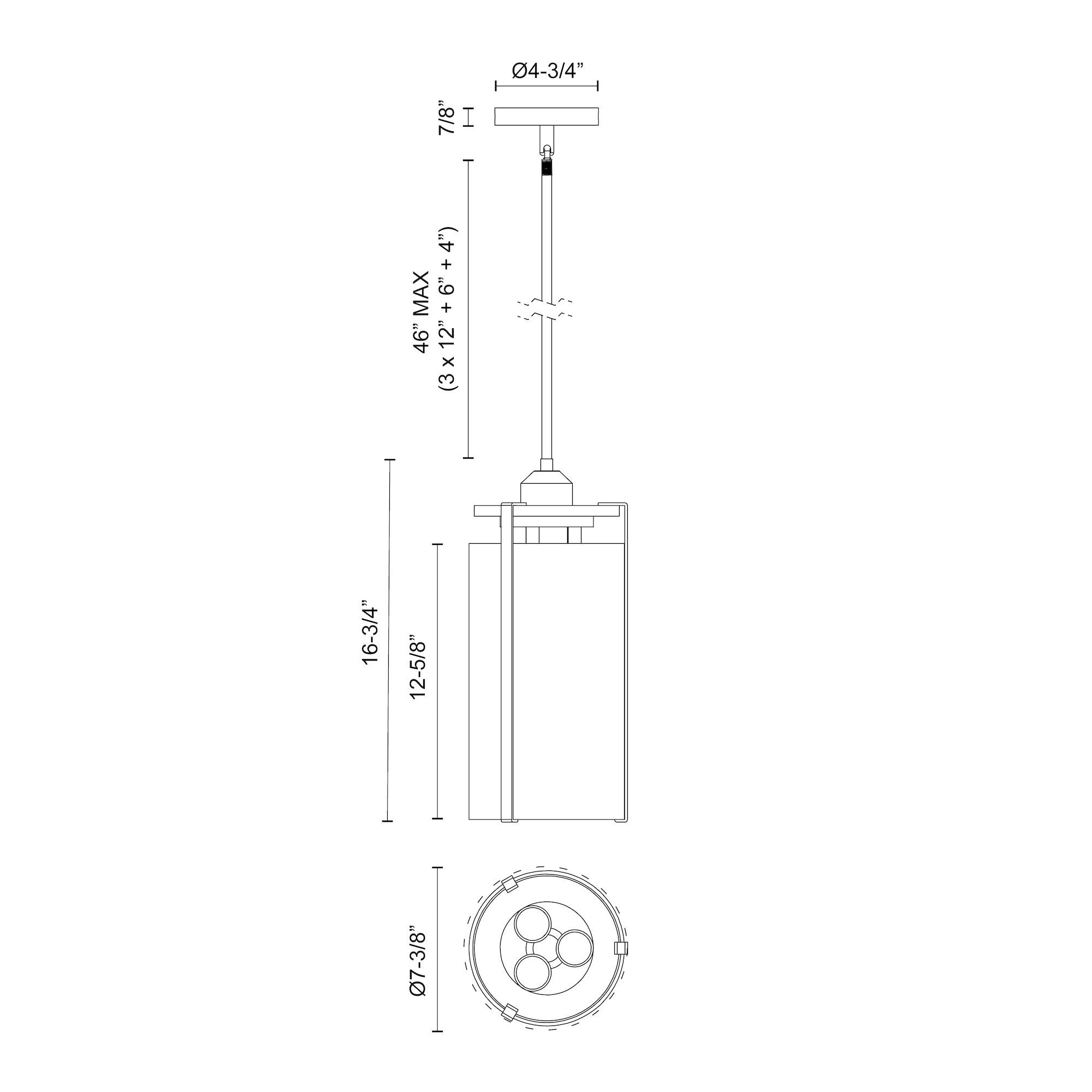 Belmont 7-in Steel Pendant