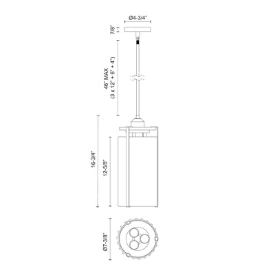 Belmont 7-in Steel Pendant