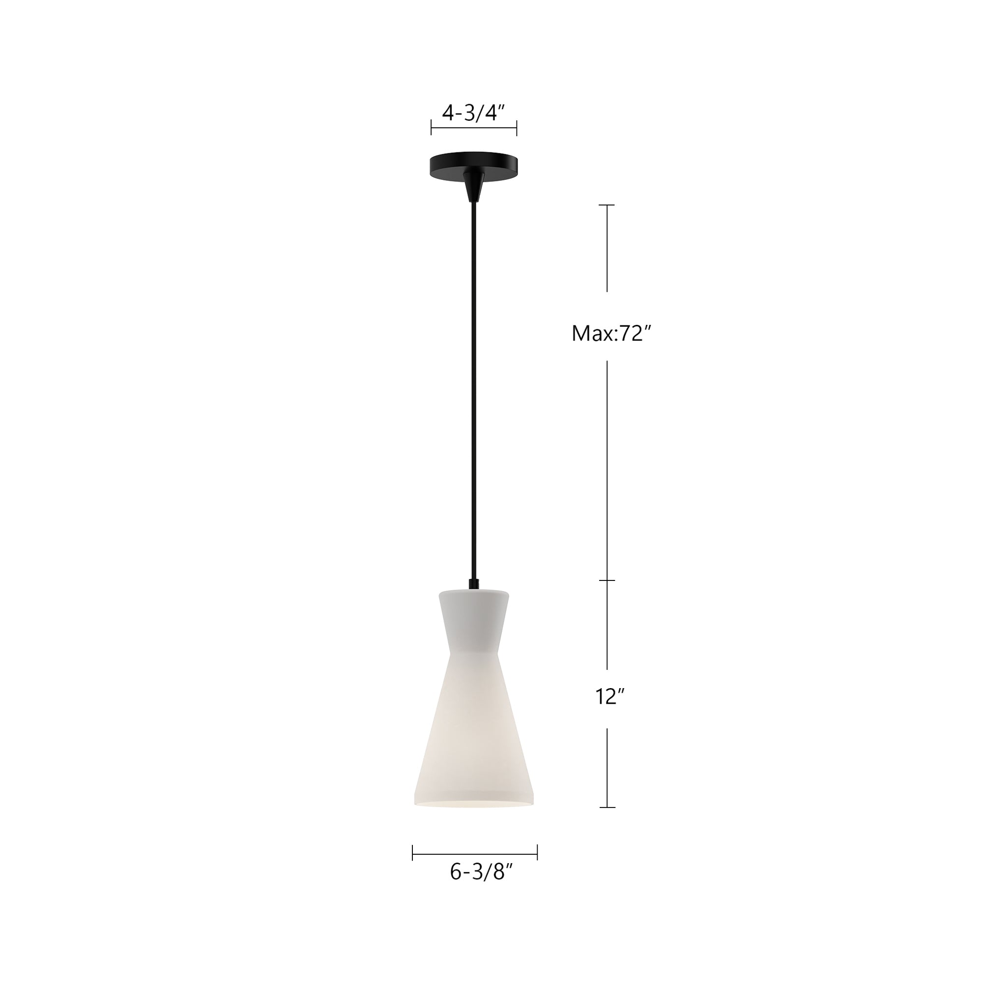 Betty 6-in Steel Pendant