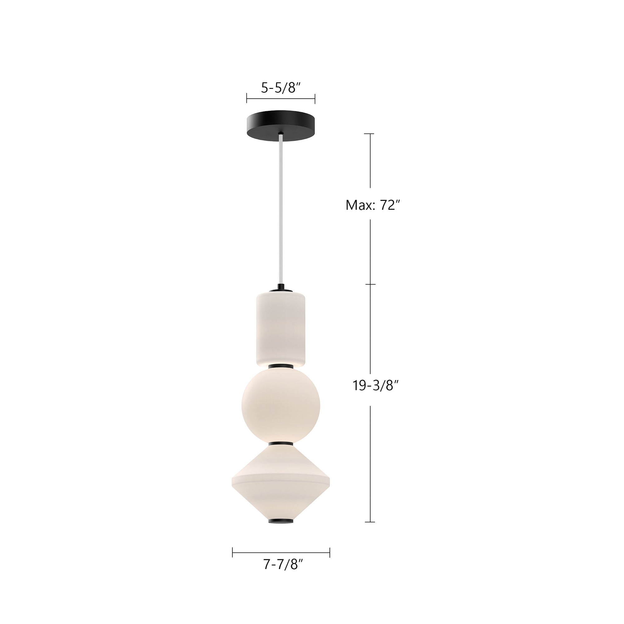 Bijou 8-in Steel Pendant