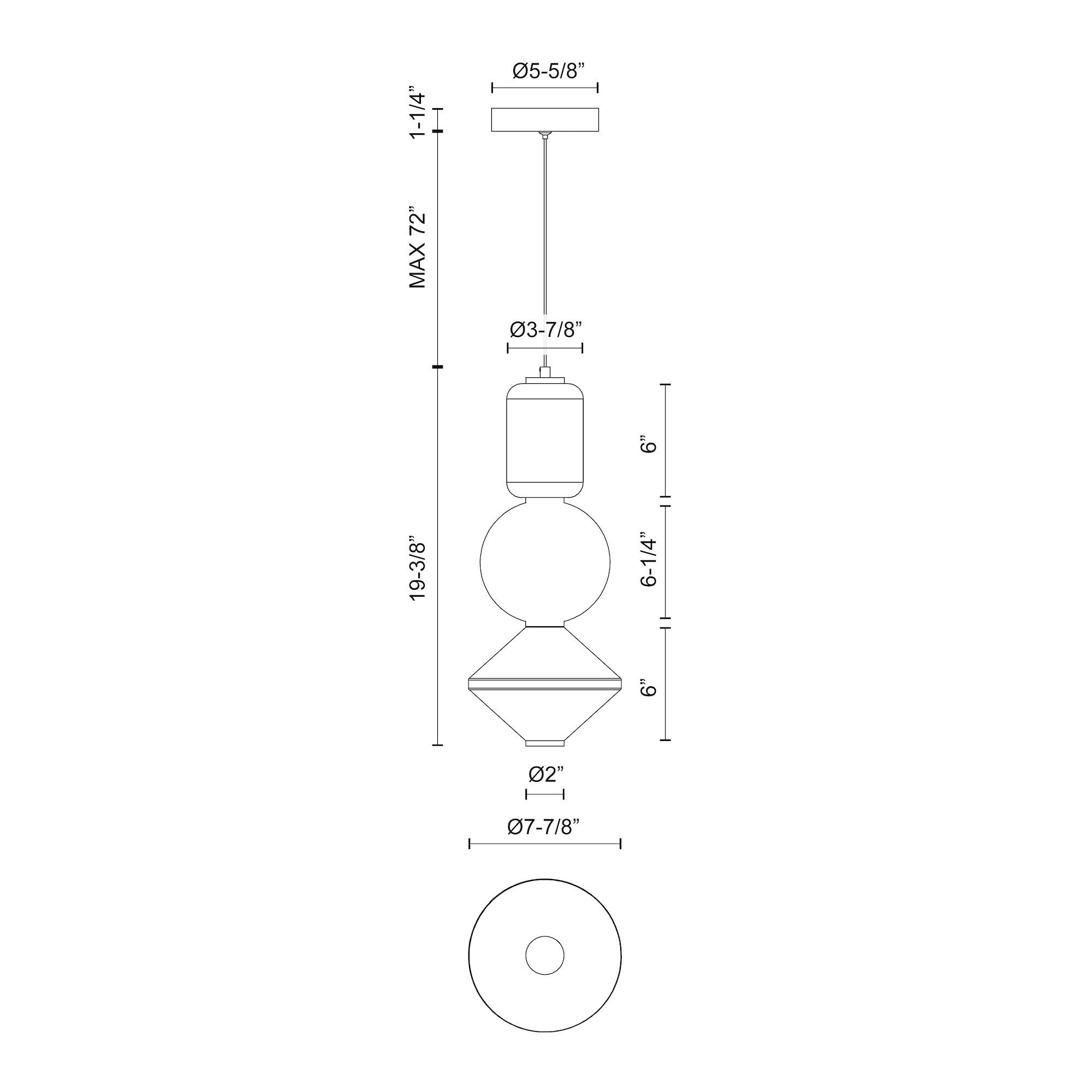 Bijou 8-in Steel Pendant