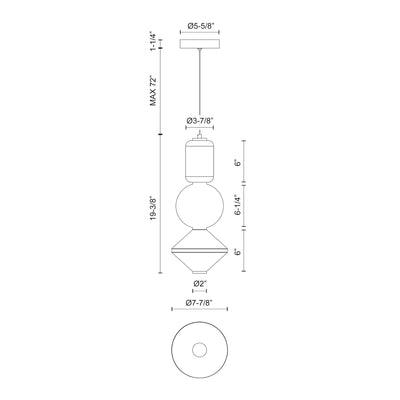 Bijou 8-in Steel Pendant