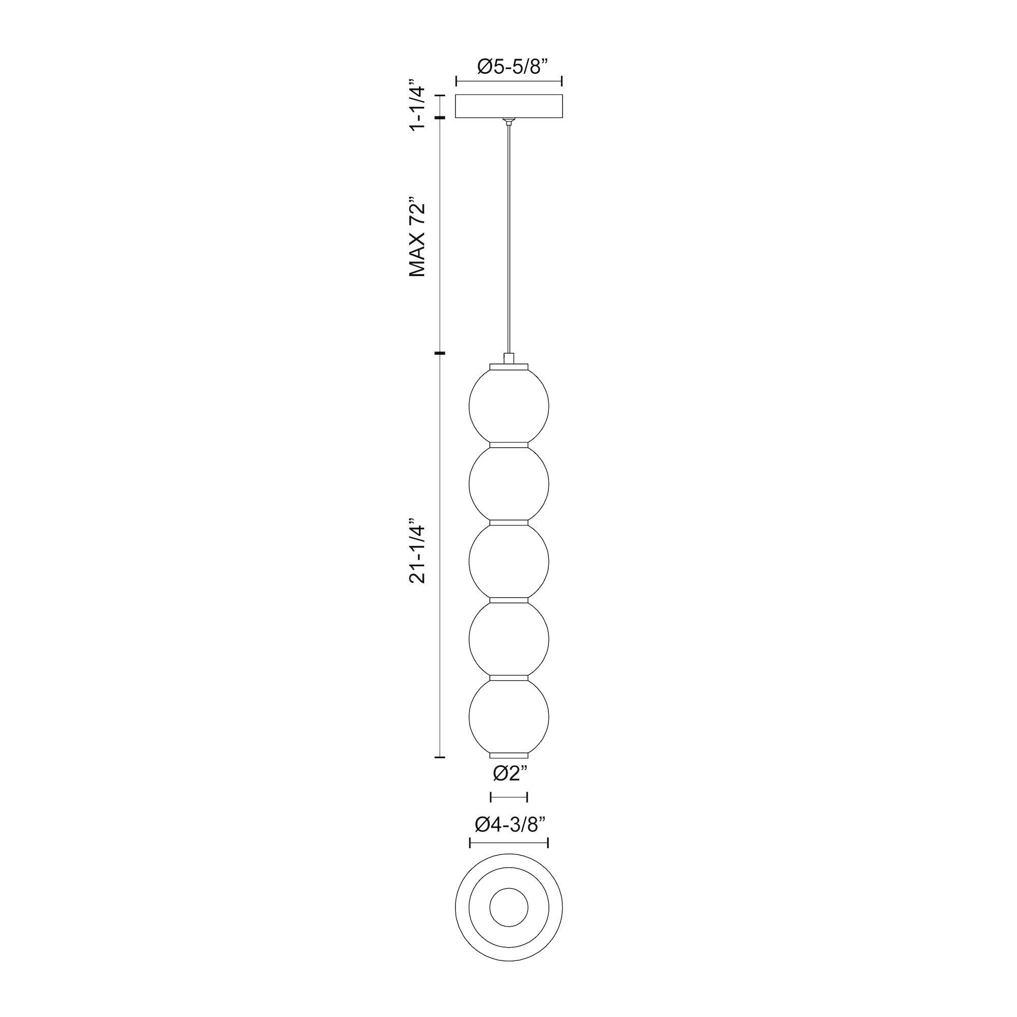 Bijou 5-in Steel Pendant