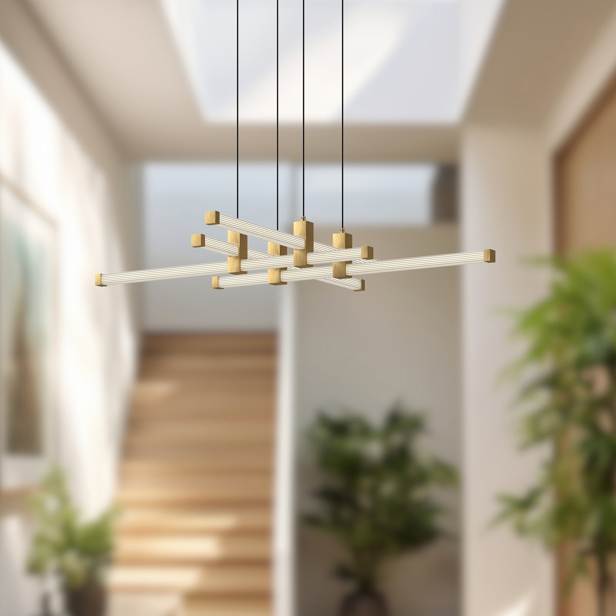 Blade 34-in Aluminum Chandelier
