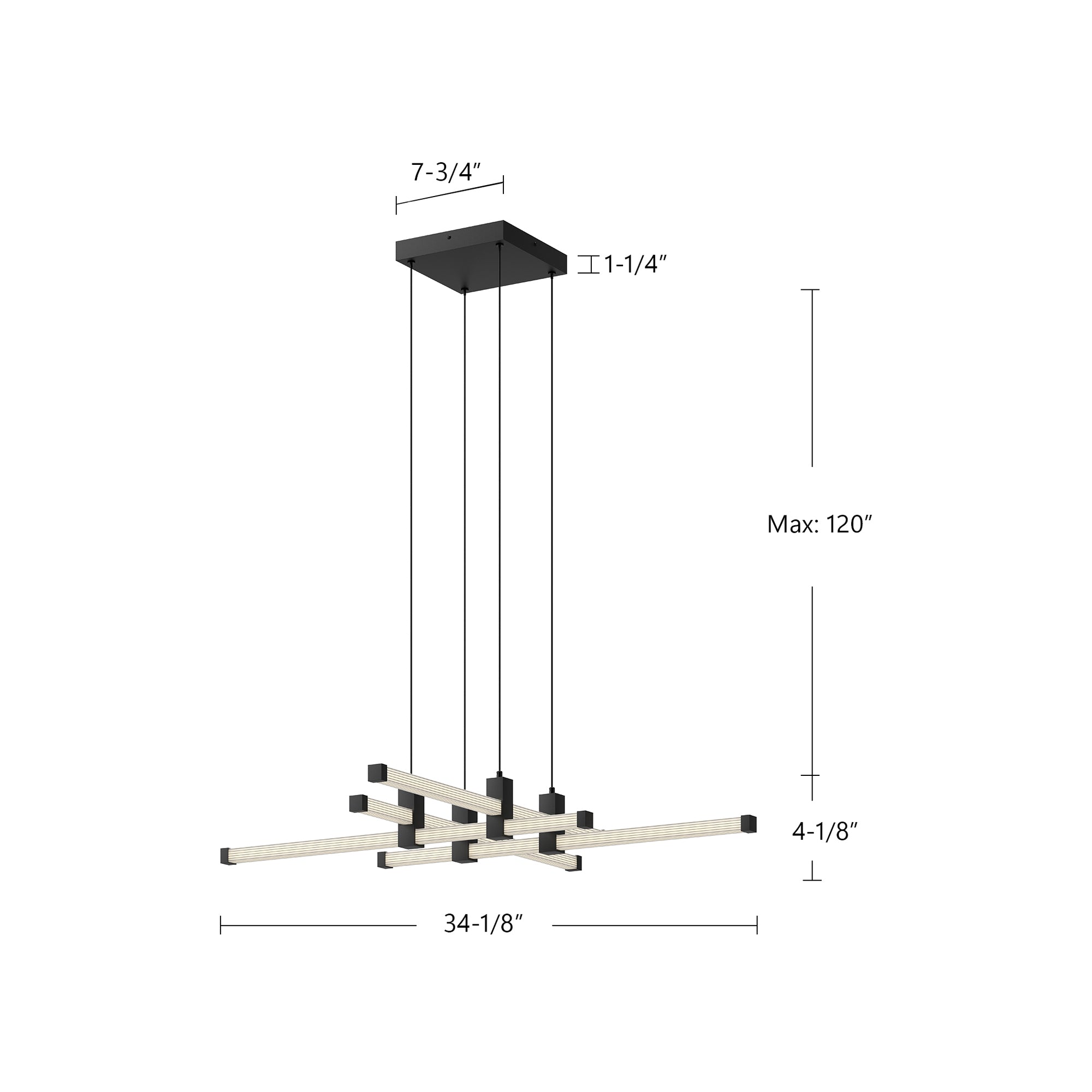 Blade 34-in Aluminum Chandelier