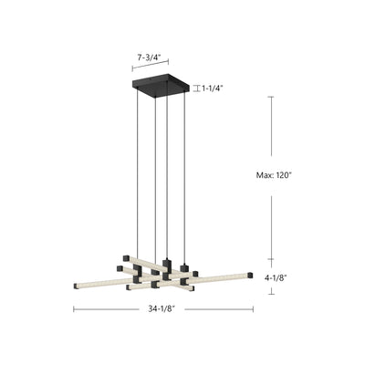 Blade 34-in Aluminum Chandelier