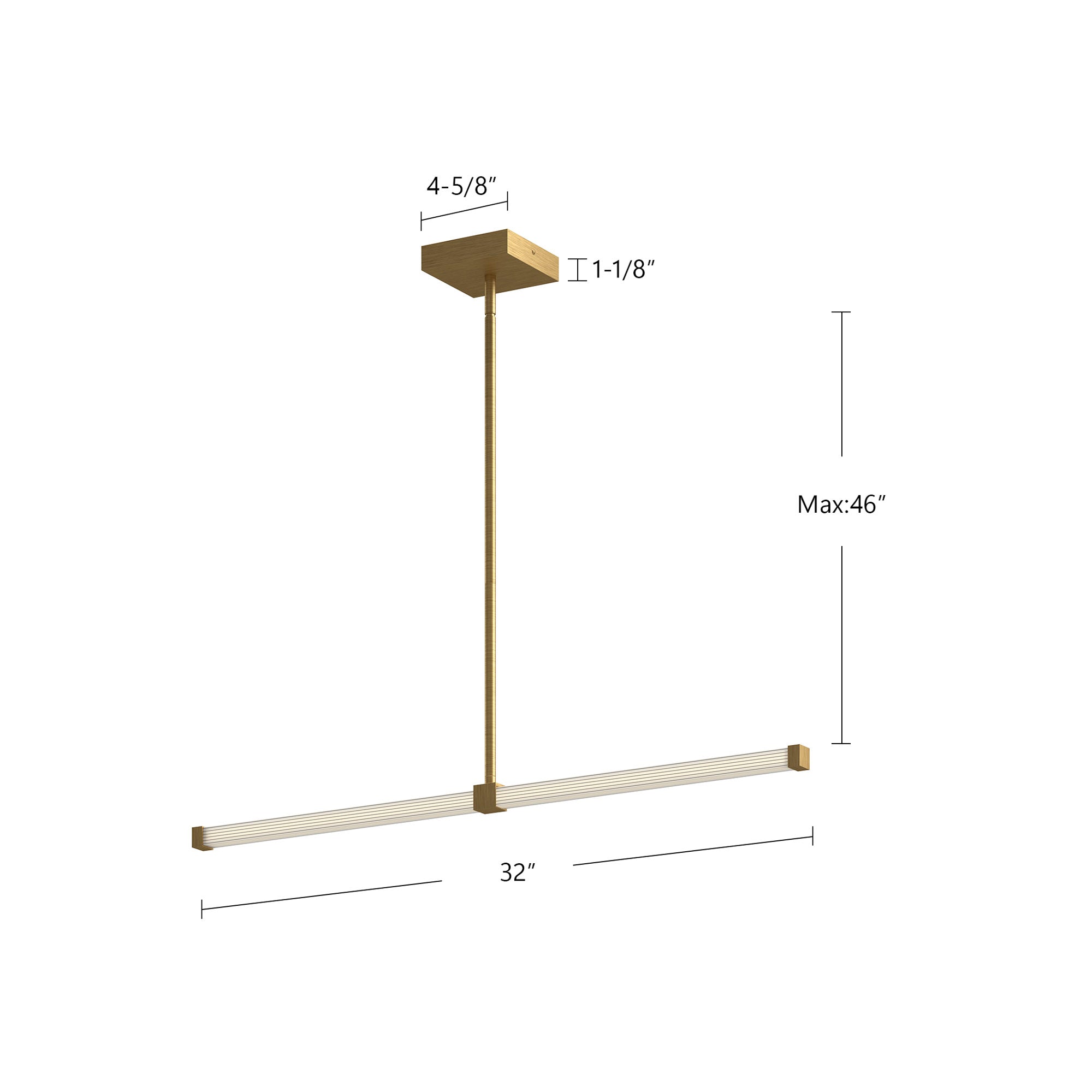 Blade 32-in Aluminum Linear Pendant