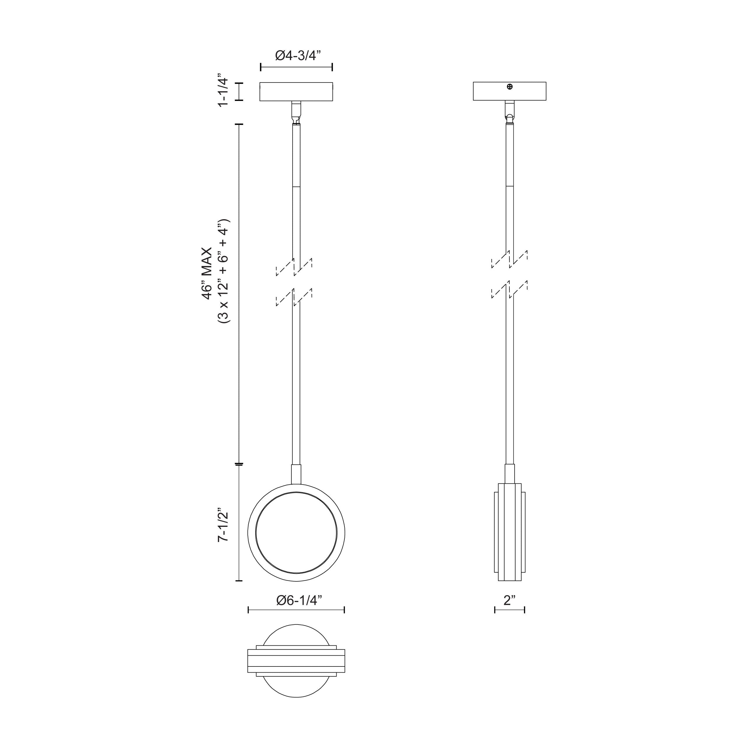 Blanco 6-in Steel Pendant