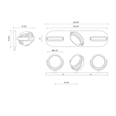 Blanco 26-in Steel Vanity Light