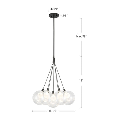 Bolla 17-in Steel Chandelier