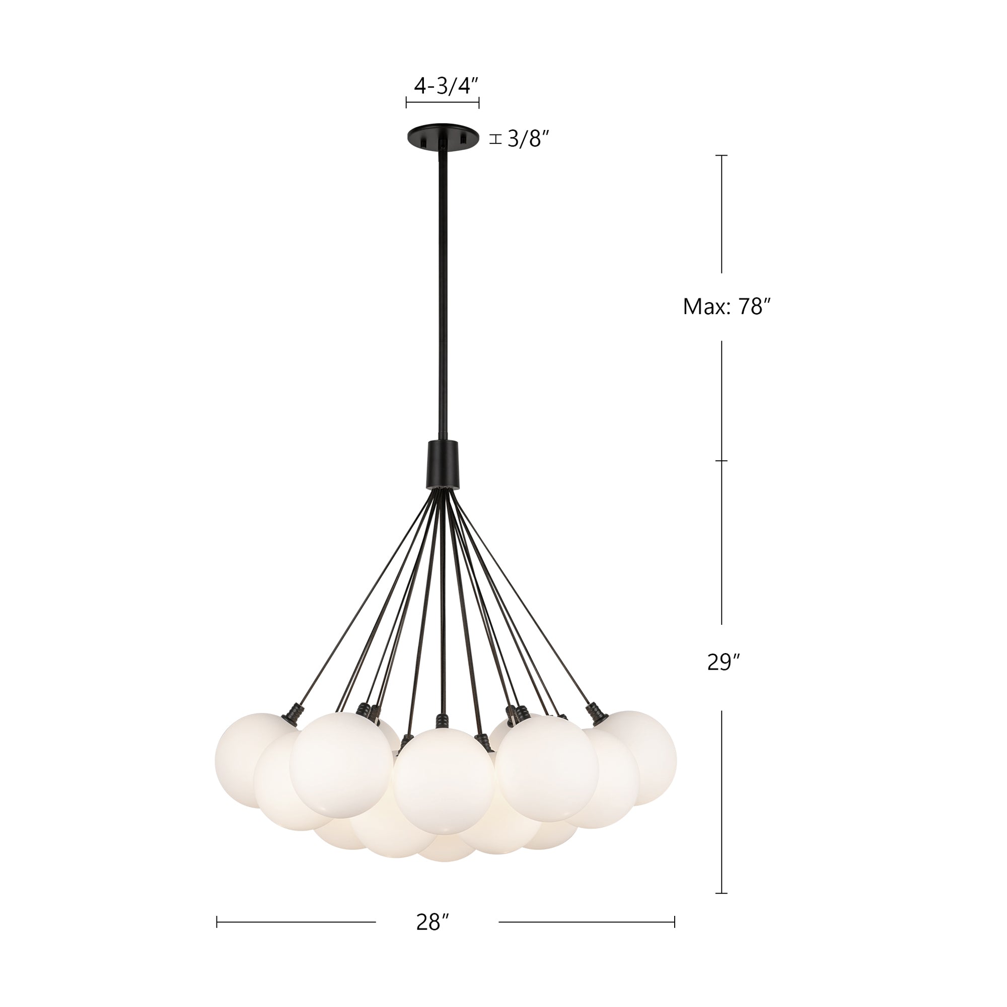 Bolla 28-in Steel Chandelier