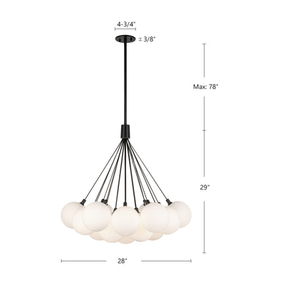 Bolla 28-in Steel Chandelier