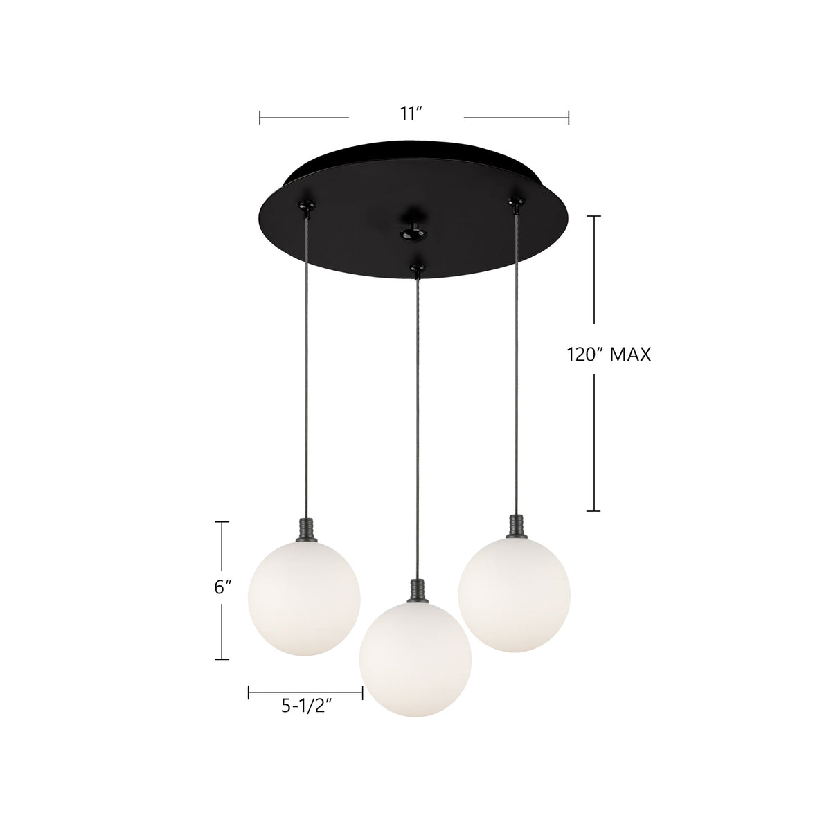 Bolla 12-in Steel Multi Pendant