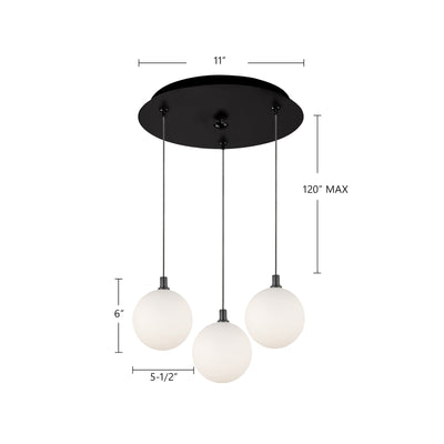 Bolla 12-in Steel Multi Pendant
