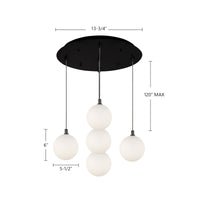 Bolla 16-in Steel Multi Pendant