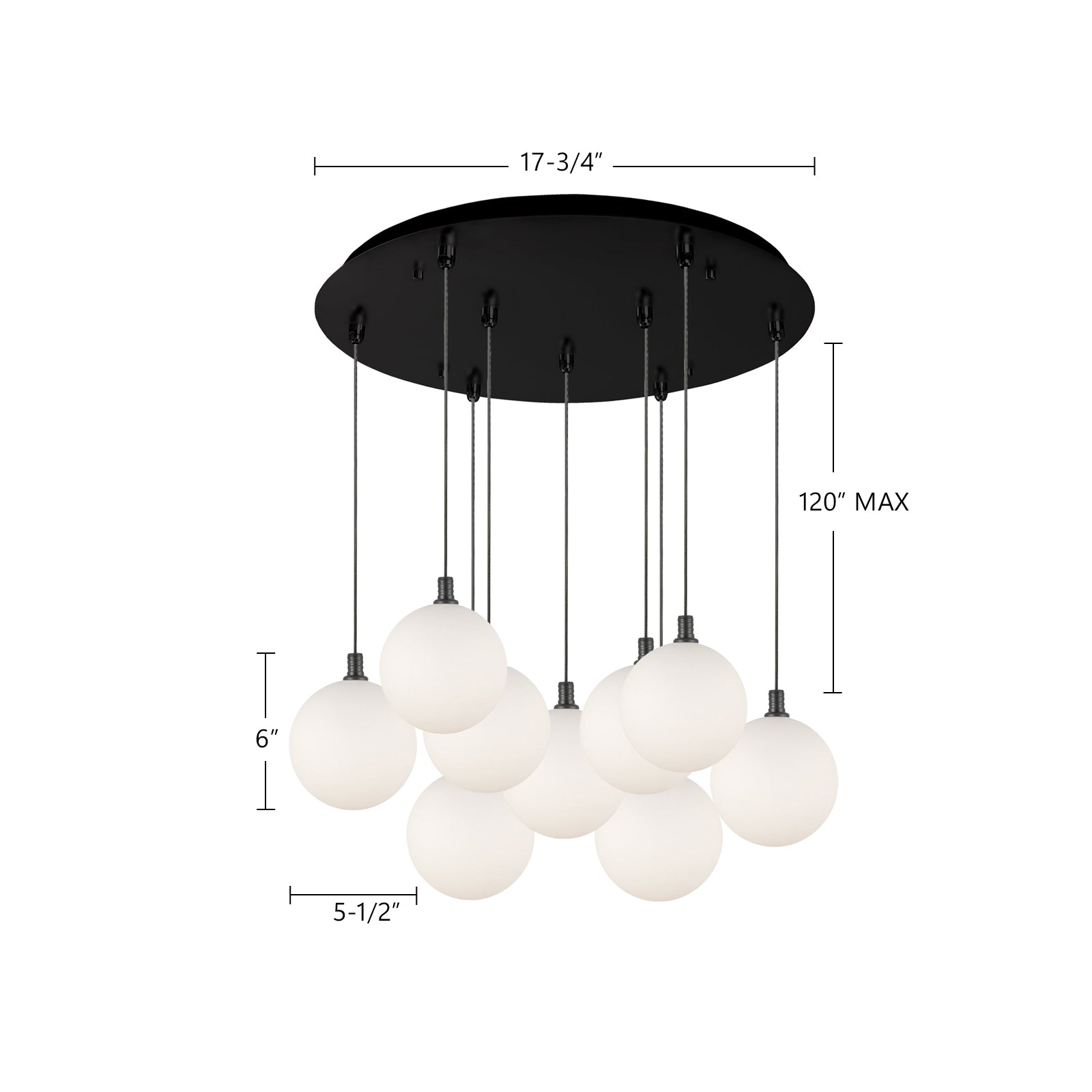 Bolla 20-in Steel Multi Pendant