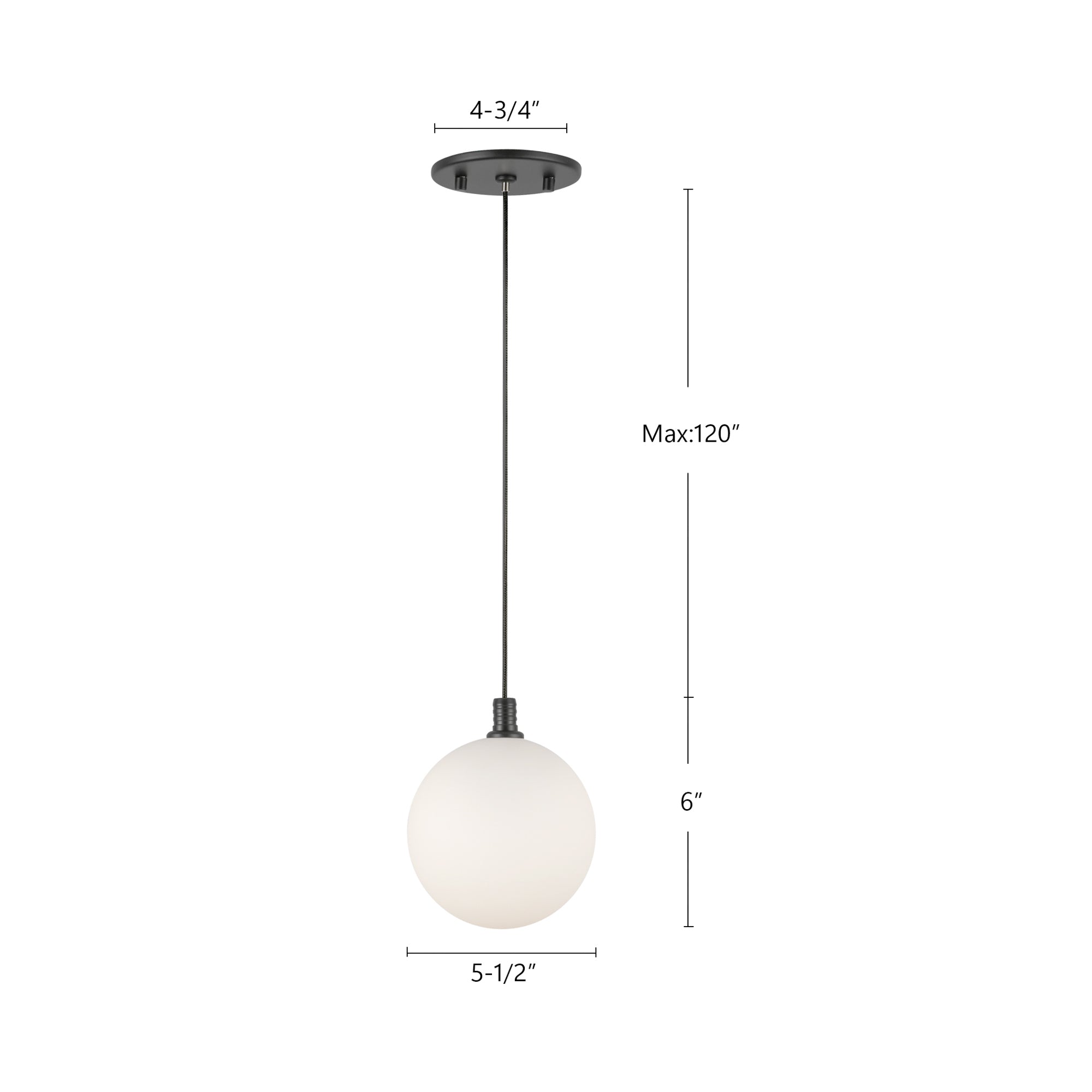 Bolla 6-in Steel Pendant