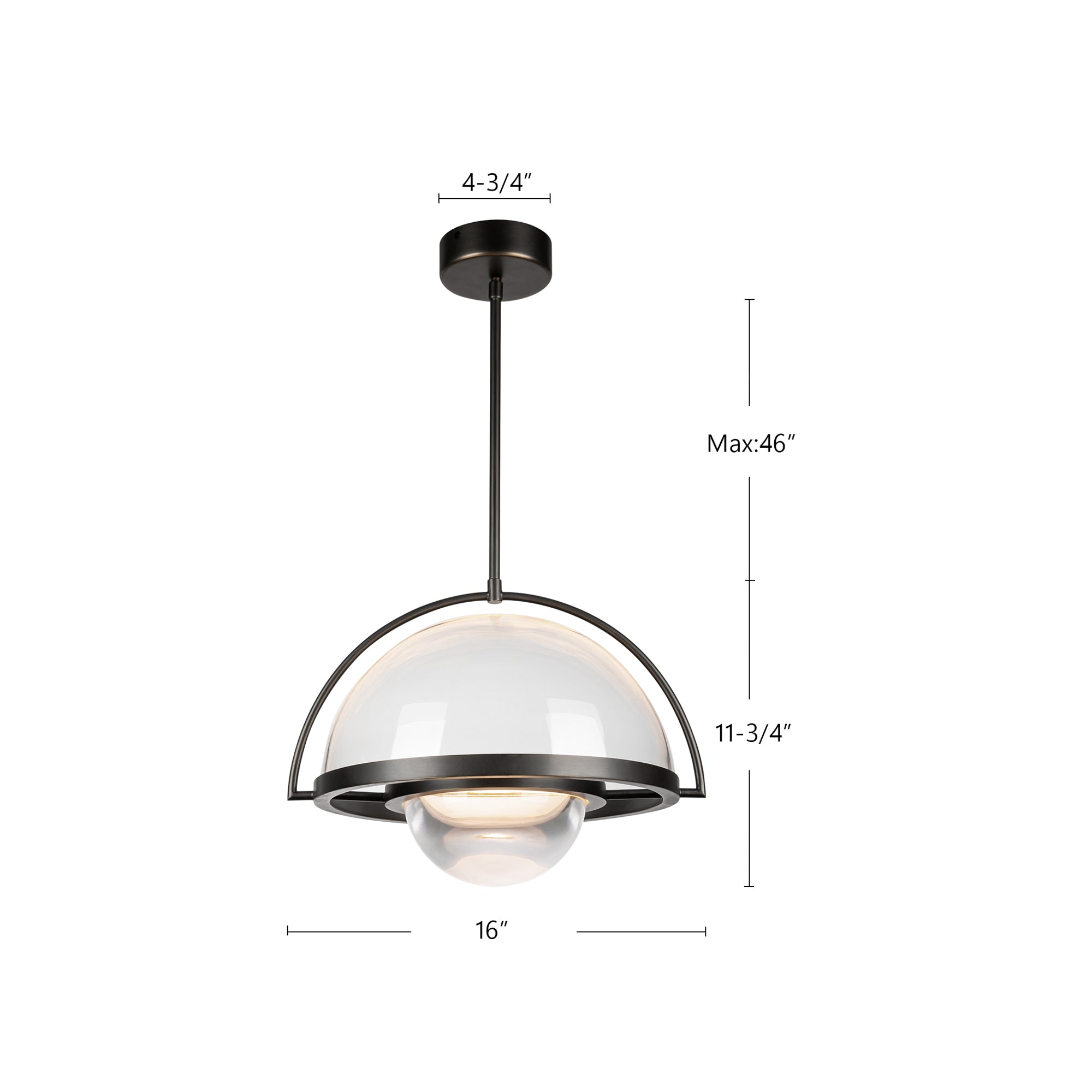 Bowery 16-in Steel Pendant
