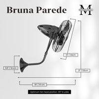 13-Inch Bruna Parede Directional Metal Wall Fan
