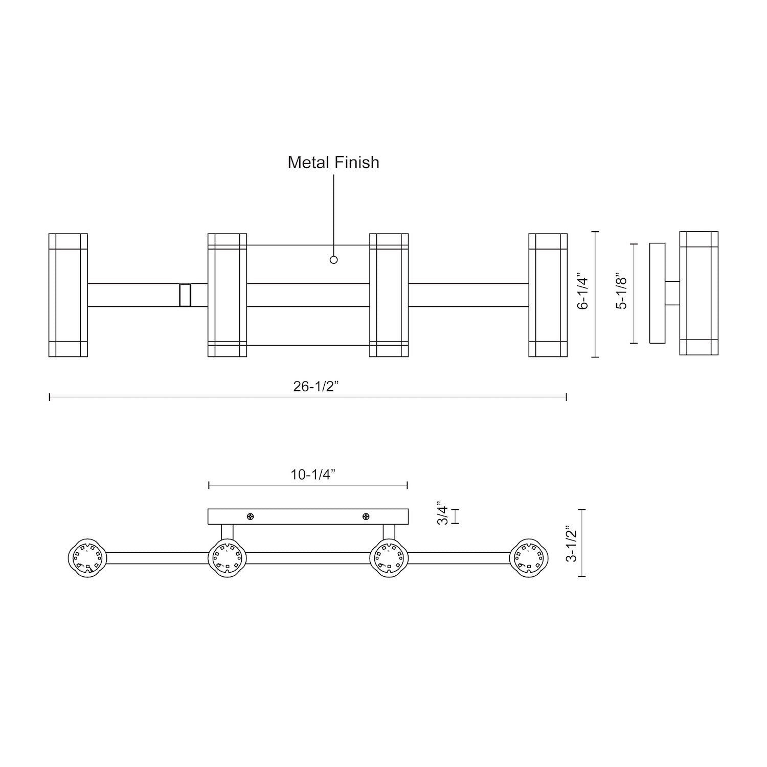 Brazen 27-in Aluminum Vanity Light