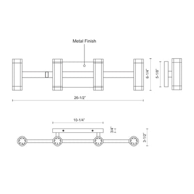 Brazen 27-in Aluminum Vanity Light