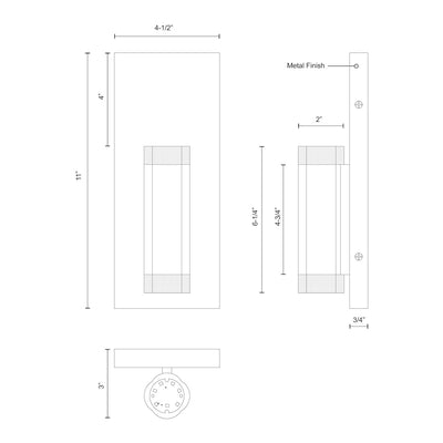 Brazen 5-in Aluminum Steel Wall Sconce
