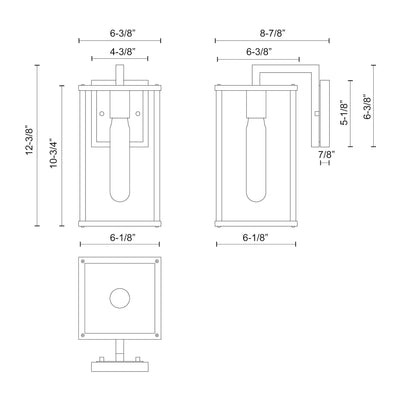 Brentwood 12-in Steel Outdoor Wall Sconce