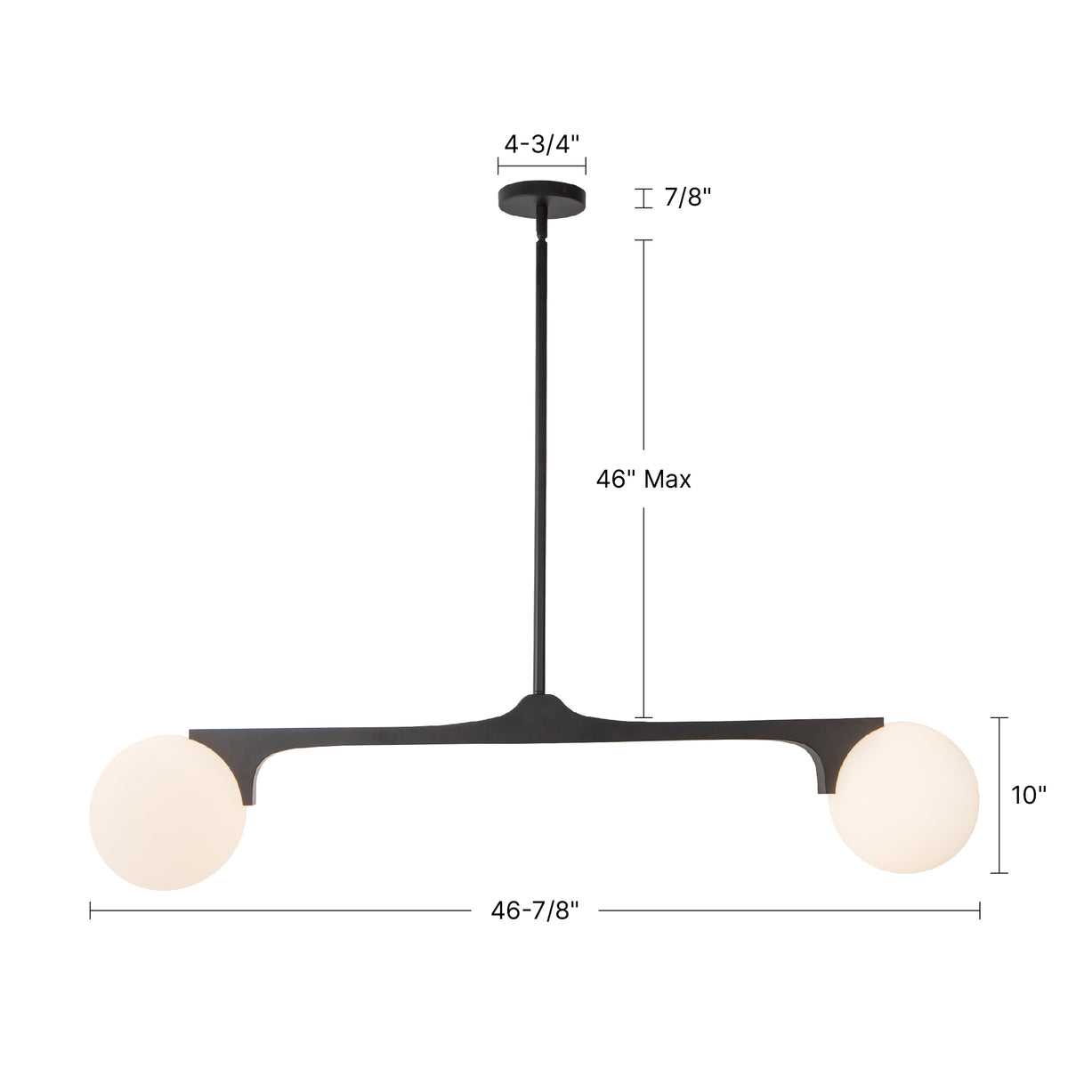 Briar 47-in Aluminum Linear Pendant