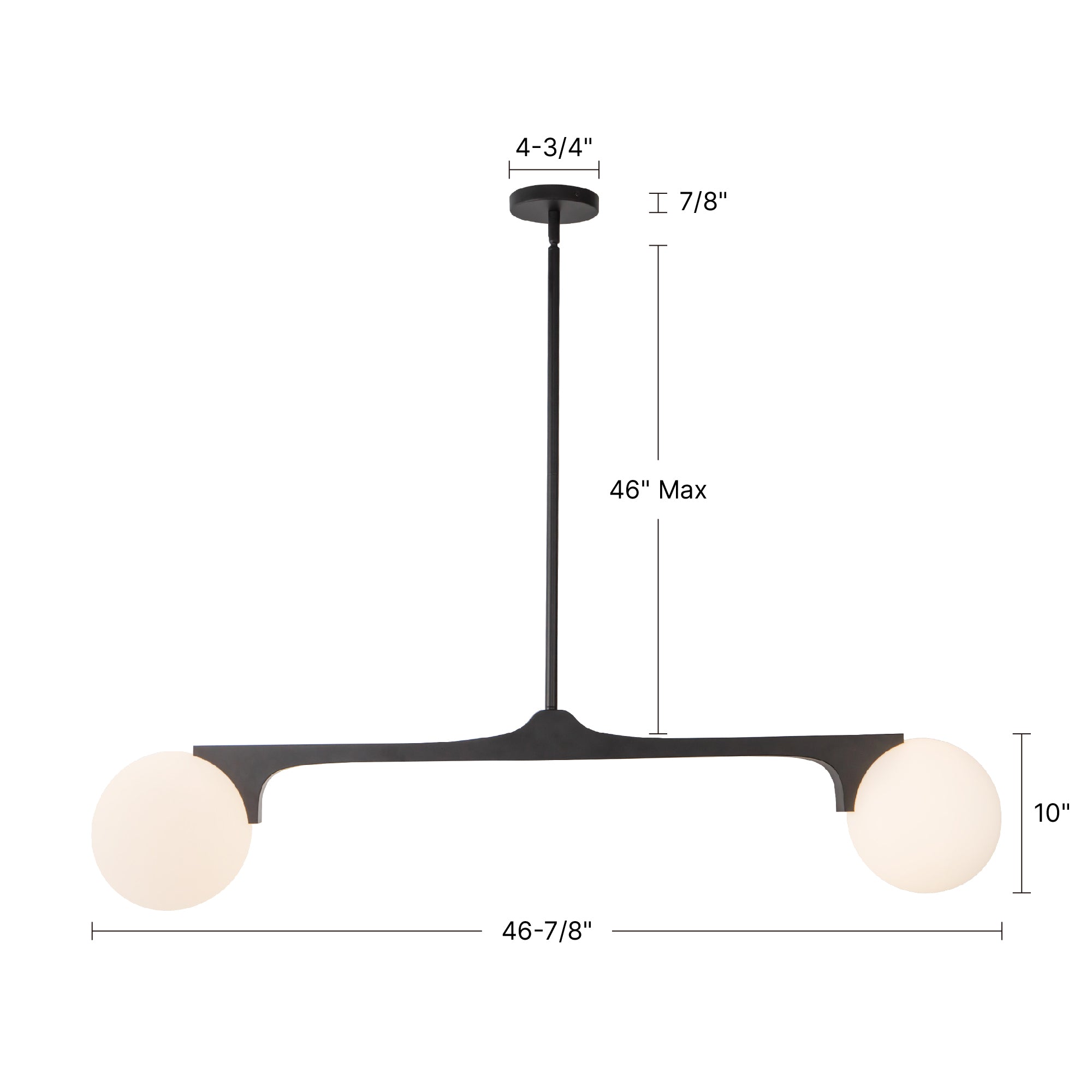 Briar 47-in Aluminum Linear Pendant